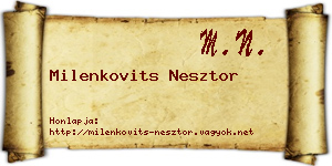 Milenkovits Nesztor névjegykártya